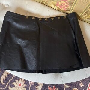 Brand New Black Leather Mini Skirt